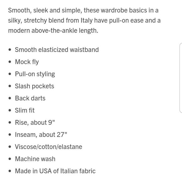 Theory Thaniel Navy Twill Stretch Crop Pants Sz. 4 EUC - Picture 11 of 12